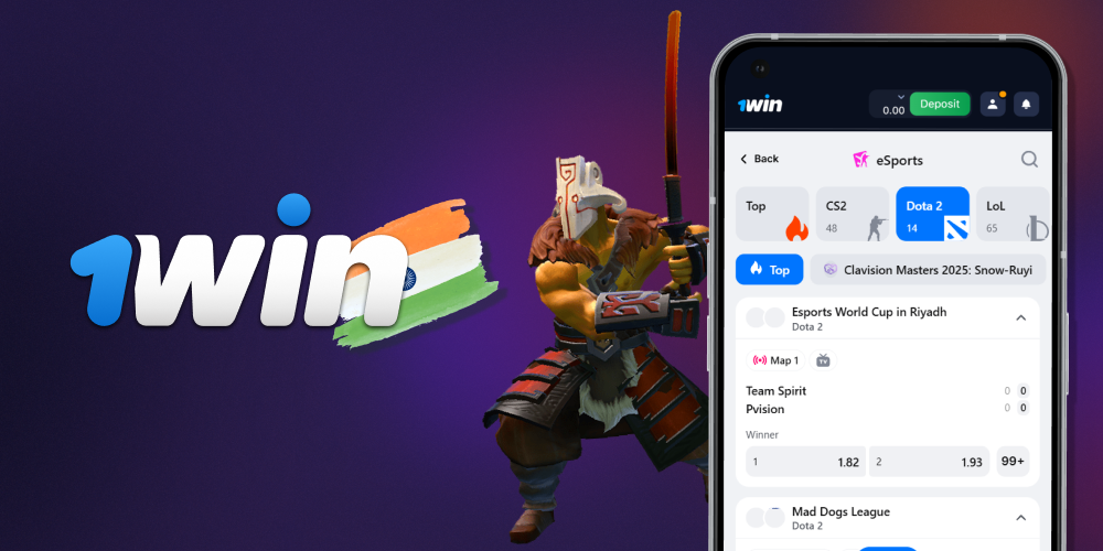 Place bets on Dota 2 at 1win in India